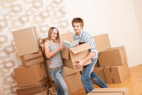 Modern office relocation logistics with technology integration